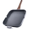 image:imageSENSARTE Nonstick Grill Pan with Lid Grill Pan for Stove Tops Versatile Griddle with Pour Spouts Square Big Cooking Surface Durable Skillet Indoor amp Outdoor Grilling PFOA Free 95 InchGray Granite