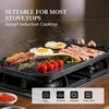 image:imageSENSARTE Nonstick Grill Pan with Lid Grill Pan for Stove Tops Versatile Griddle with Pour Spouts Square Big Cooking Surface Durable Skillet Indoor amp Outdoor Grilling PFOA Free 95 InchClassic Black