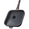 image:imageSENSARTE Nonstick Grill Pan with Lid Grill Pan for Stove Tops Versatile Griddle with Pour Spouts Square Big Cooking Surface Durable Skillet Indoor amp Outdoor Grilling PFOA Free 95 InchClassic Black