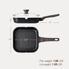 image:imageSENSARTE Nonstick Grill Pan with Lid Grill Pan for Stove Tops Versatile Griddle with Pour Spouts Square Big Cooking Surface Durable Skillet Indoor amp Outdoor Grilling PFOA Free 95 InchClassic Black