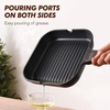 image:imageSENSARTE Nonstick Grill Pan with Lid Grill Pan for Stove Tops Versatile Griddle with Pour Spouts Square Big Cooking Surface Durable Skillet Indoor amp Outdoor Grilling PFOA Free 95 InchClassic Black