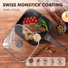 image:imageSENSARTE Nonstick Grill Pan with Lid Grill Pan for Stove Tops Versatile Griddle with Pour Spouts Square Big Cooking Surface Durable Skillet Indoor amp Outdoor Grilling PFOA Free 95 InchClassic Black
