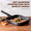 image:imageSENSARTE Nonstick Grill Pan with Lid Grill Pan for Stove Tops Versatile Griddle with Pour Spouts Square Big Cooking Surface Durable Skillet Indoor amp Outdoor Grilling PFOA Free 95 InchClassic Black