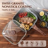 image:imageSENSARTE Nonstick Grill Pan with Lid Grill Pan for Stove Tops Versatile Griddle with Pour Spouts Square Big Cooking Surface Durable Skillet Indoor amp Outdoor Grilling PFOA Free 95 InchGray Granite