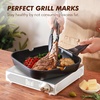 image:imageSENSARTE Nonstick Grill Pan with Lid Grill Pan for Stove Tops Versatile Griddle with Pour Spouts Square Big Cooking Surface Durable Skillet Indoor amp Outdoor Grilling PFOA Free 95 InchClassic Black