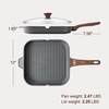 image:imageSENSARTE Nonstick Grill Pan with Lid Grill Pan for Stove Tops Versatile Griddle with Pour Spouts Square Big Cooking Surface Durable Skillet Indoor amp Outdoor Grilling PFOA Free 95 InchGray Granite