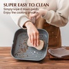 image:imageSENSARTE Nonstick Grill Pan with Lid Grill Pan for Stove Tops Versatile Griddle with Pour Spouts Square Big Cooking Surface Durable Skillet Indoor amp Outdoor Grilling PFOA Free 95 InchGray Granite