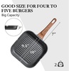 image:imageSENSARTE Nonstick Grill Pan with Lid Grill Pan for Stove Tops Versatile Griddle with Pour Spouts Square Big Cooking Surface Durable Skillet Indoor amp Outdoor Grilling PFOA Free 95 InchGray Granite