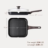 image:imageSENSARTE Nonstick Grill Pan with Lid Grill Pan for Stove Tops Versatile Griddle with Pour Spouts Square Big Cooking Surface Durable Skillet Indoor amp Outdoor Grilling PFOA Free 95 InchClassic Black
