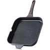 image:imageSENSARTE Nonstick Grill Pan with Lid Grill Pan for Stove Tops Versatile Griddle with Pour Spouts Square Big Cooking Surface Durable Skillet Indoor amp Outdoor Grilling PFOA Free 95 InchClassic Black