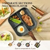 image:imageSENSARTE Nonstick Grill Pan with Lid Grill Pan for Stove Tops Versatile Griddle with Pour Spouts Square Big Cooking Surface Durable Skillet Indoor amp Outdoor Grilling PFOA Free 95 InchGray Granite3 Section